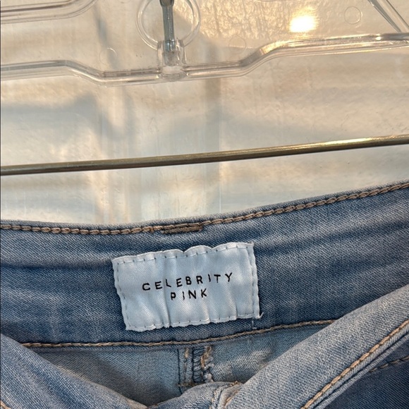 Celebrity Pink 3 / 26 waist Blue A-Line Button Down Mini Skirt - Picture 6 of 9